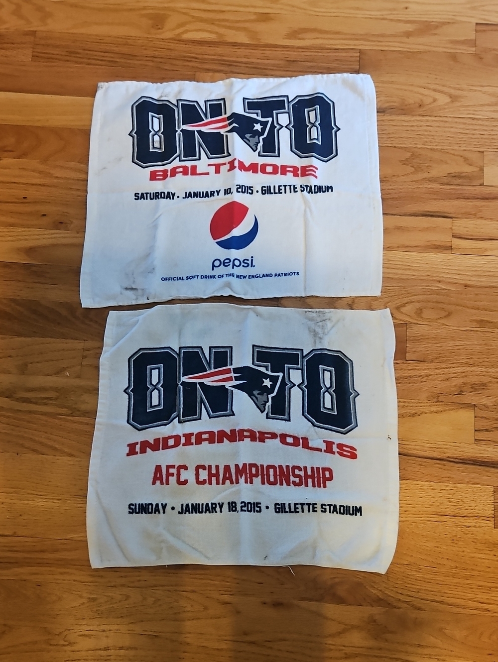 Patriots BNTO Rally Towels - White with Navy & Red (Set of 2)